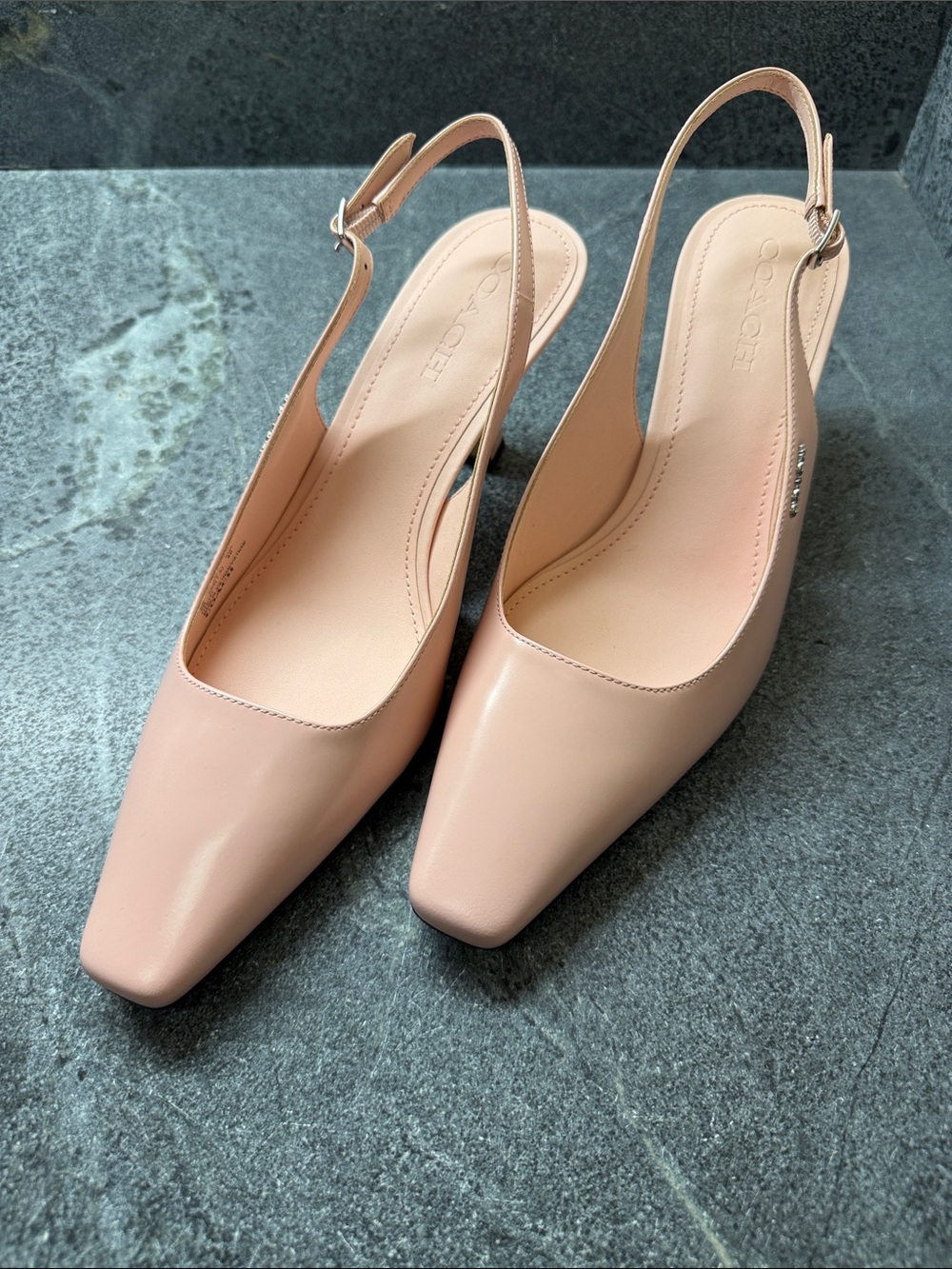 Coach Blush Pink Leather Slingback Pumps